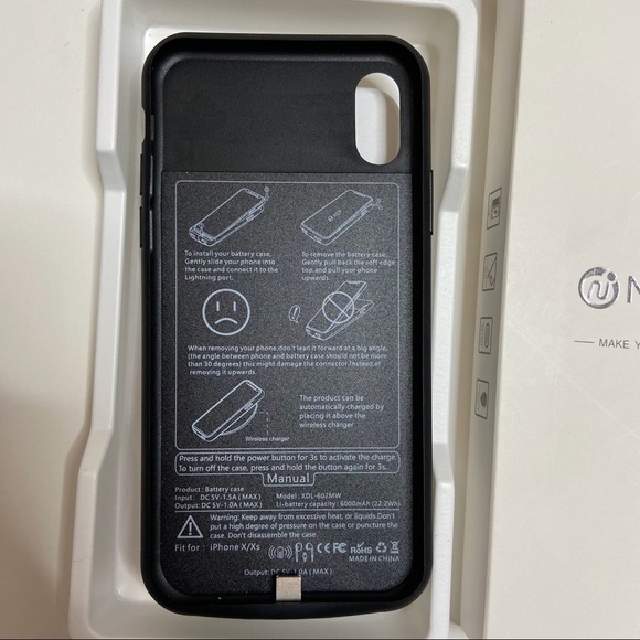NWT NEWDERY - iPhone X Xs Battery Case with Wireless Charging - Black - Picture 2 of 9